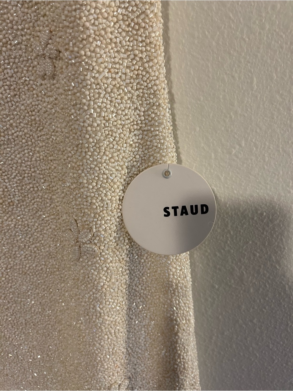 STAUD Cream Le Sable Beaded Mini Dress - Picture 9 of 11